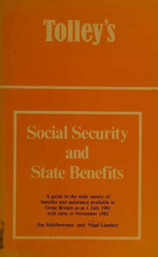 Cover image for Tolley's social security and state benefits