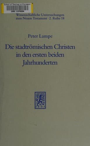 Cover image for Die stadtrömischen Christen in den ersten beiden Jahrhunderten