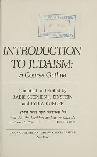 Cover image for Introduction to Judaism