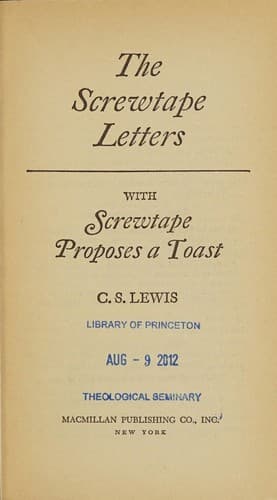 Cover image for The Screwtape Letters