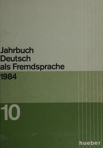 Cover image for Jahrbuch Deutsch als Fremdsprache