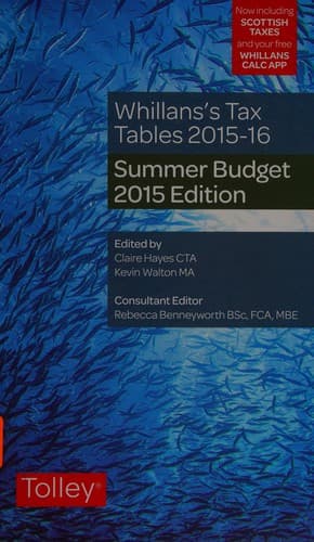 Cover image for Whillans's tax tables 2015-16