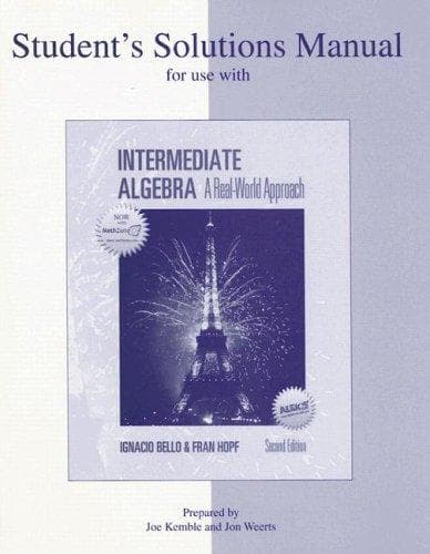 Cover image for SSM f/u w/ Bello, Intermediate Algebra