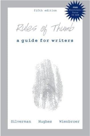 Cover image for Rules of Thumb, 2003 MLA Update Version and Electronic Tutor CD-ROM
