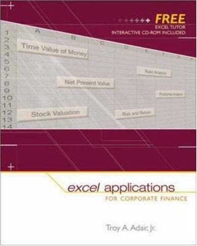 Cover image for Excel Applications for Corporate Finance