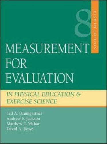 Cover image for Measurement for Evaluation in Physical Education and Exercise Science