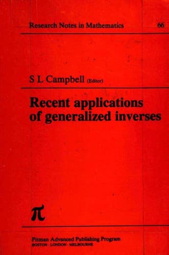 Cover image for Recent applications of generalized inverses