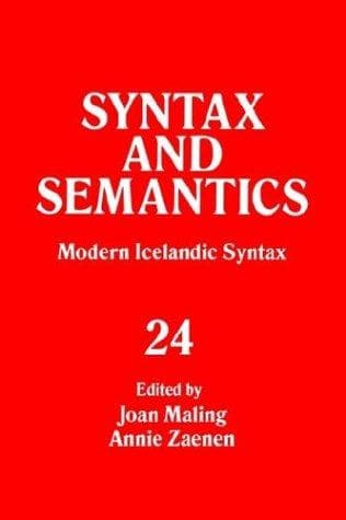 Cover image for Modern Icelandic Syntax, Volume 24 (Syntax and Semantics)