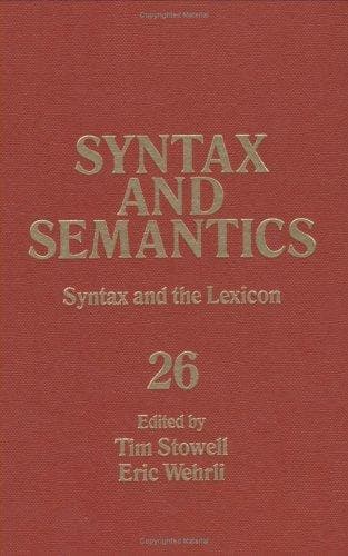 Cover image for Syntax and Semantics, Volume 26