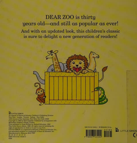 Cover image for Dear zoo