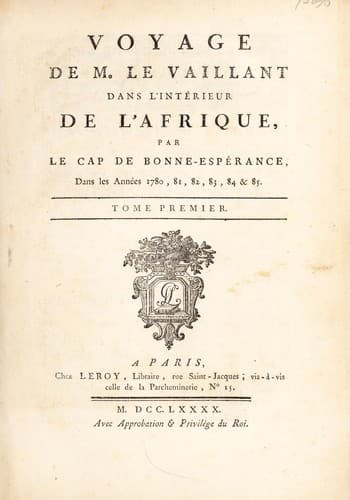Voyage de M. le Vaillant dans l'intérieur de l'Afrique par le Cap de Bonne Espérance, dans les années 1780 ... [-]85