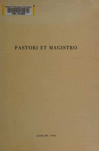 Pastori et magistro