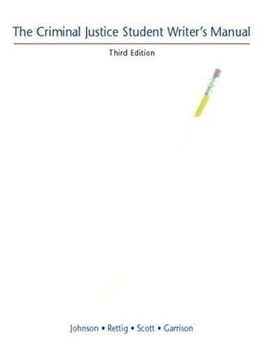 Cover image for Criminal Justice Student Writer's Manual, The (3rd Edition)