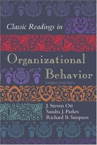 Cover image for Classic Readings in Organizational Behavior 3rd Edition