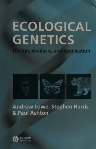 Cover image for ECOLOGICAL GENETICS: DESIGN, ANALYSIS, AND APPLICATION.