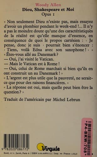 Cover image for Dieu, Shakespeare et Moi