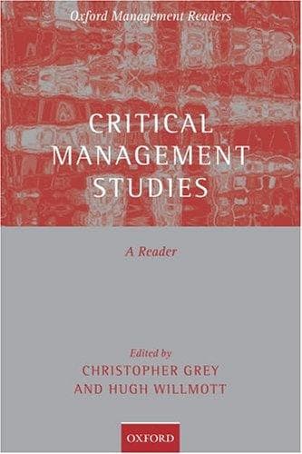 Cover image for Critical Management Studies