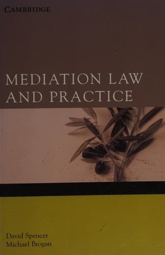 Cover image for Mediation law and practice