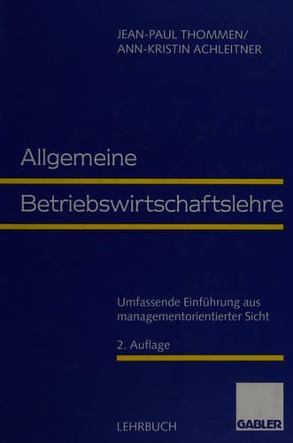 Cover image for Allgemeine Betriebswirtschaftslehre