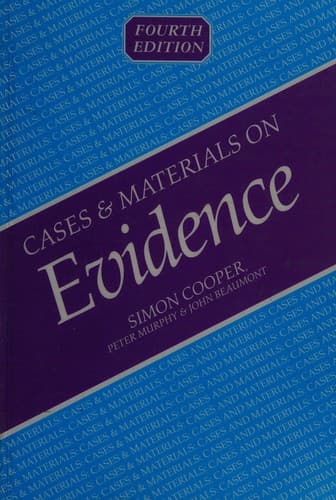 Cover image for Cases and materials on evidence