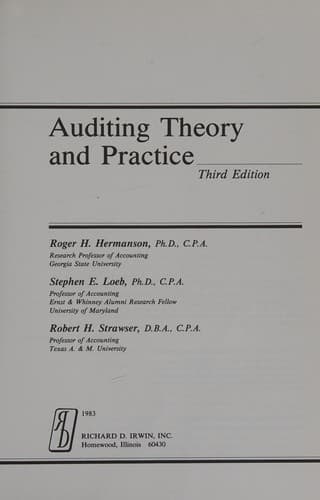 Cover image for Auditing theory and practice