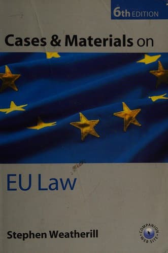 Cover image for Cases and materials on EU law