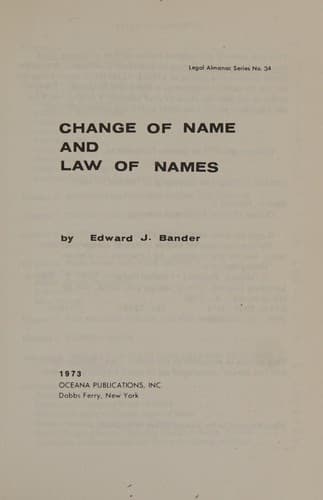 Change of name and law of names