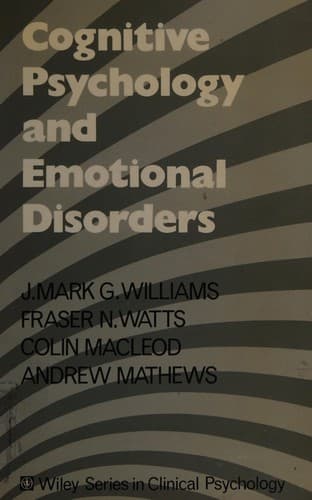 Cover image for Cognitive psychology and emotional disorders