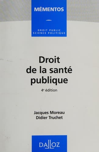 Cover image for Droit de la santé publique