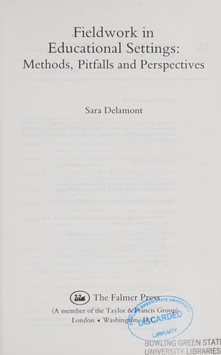Cover image for Fieldwork in educational settings