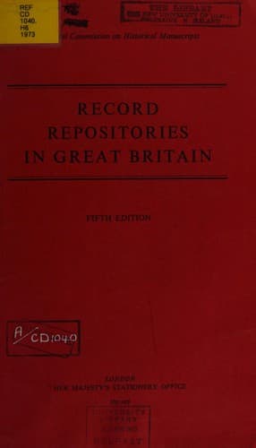 Cover image for Record repositories in Great Britain.