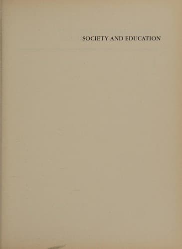Cover image for Society and education