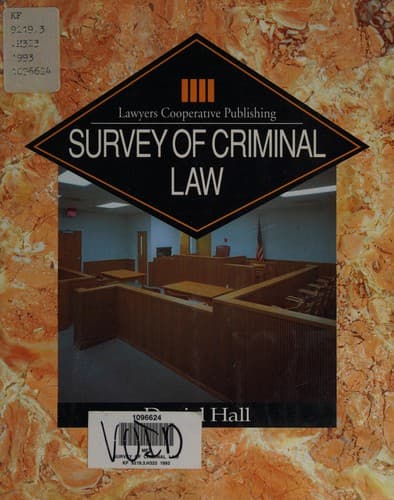 Cover image for Survey of criminal law