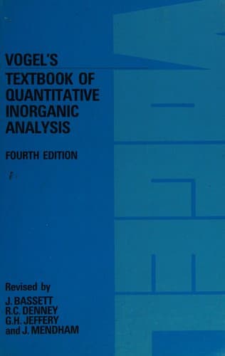 Cover image for Vogel's textbook of quantitative inorganic analysis