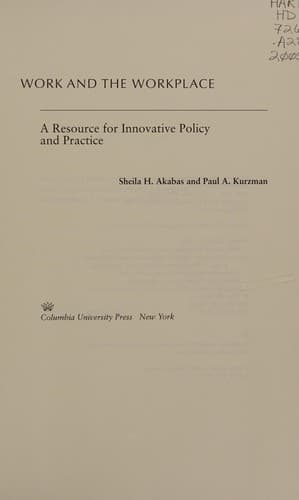 Cover image for Work and the workplace