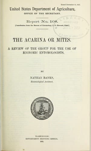 The Acarina or mites