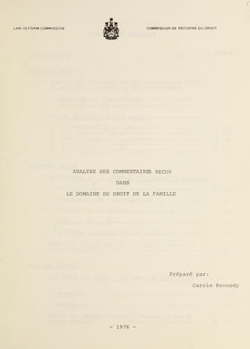 Evaluation of comments received in the area of family law