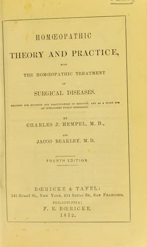 Homœopathic theory and practice