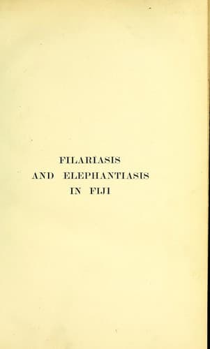 Filariasis and elephantiasis in Fiji