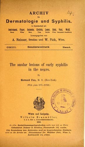 The anular [i.e. annular] lesions of early syphilis in the negro