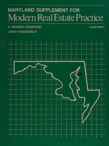 Cover image for Maryland supplement for Modern real estate practice