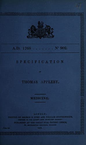 Specification of Thomas Appleby