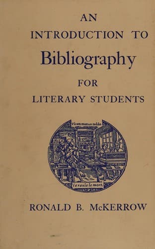 Cover image for An introduction to bibliography for literary students