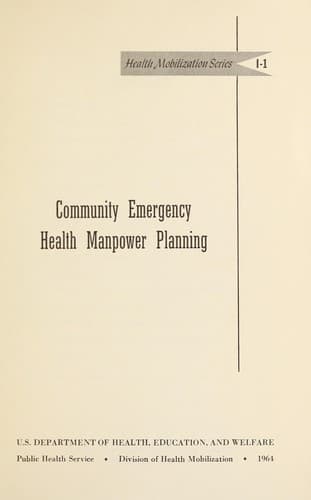 Community emergency health manpower planning