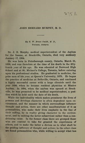 Dr. John B. Murphy.  Memorial notice