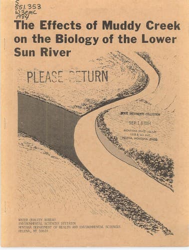 The effects of Muddy Creek on the biology of the lower Sun River