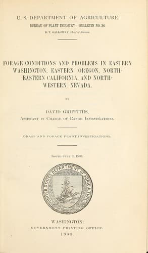 Forage conditions and problems in eastern Washington, eastern Oregon, northeastern California, and northwestern Nevada