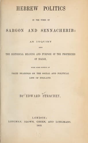 Hebrew politics in the times of Sargon and Sennacherib