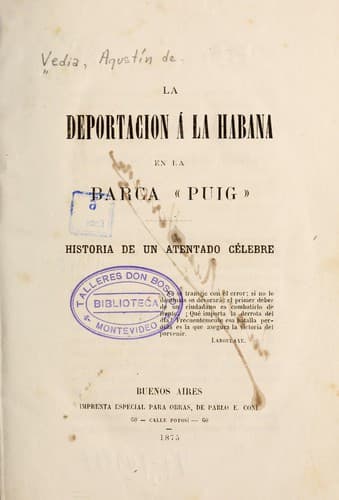 La deportación á La Habana en la barca "Puig"
