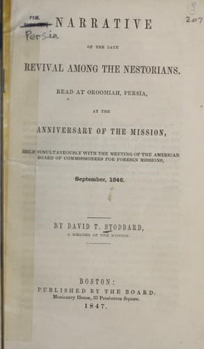 Narrative of the late revival among the Nestorians